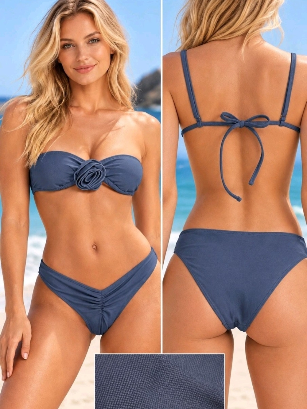 Lioness Women's Soulmate Bikini Bottoms, Denim Blue, Size XS